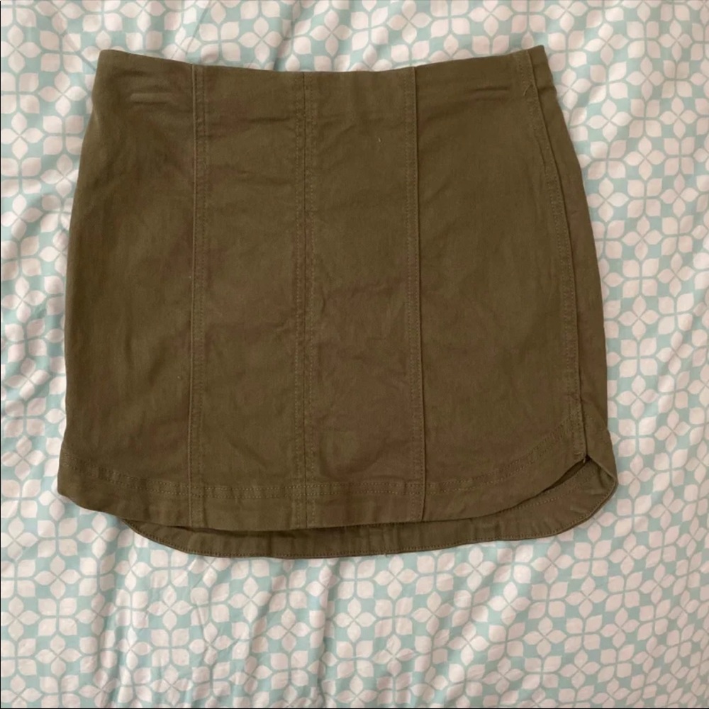 Altar’d state olive denim mini skirt